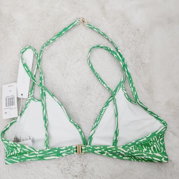 NWT Jonathan Simkhai Green Aliana Strappy V-Neck Bikini Swim Top - Picture 9 of 11